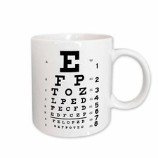 3dRose Eye Chart alphabet in black Mug