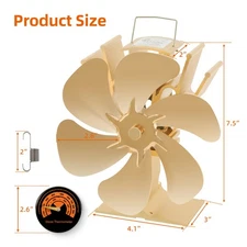 6 Blades Eco Wood Stove Fan Heat Powered Fireplace Fan for Mr Buddy Heater