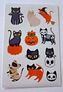 1 Glossy Halloween Cats Sticker Sheet!!