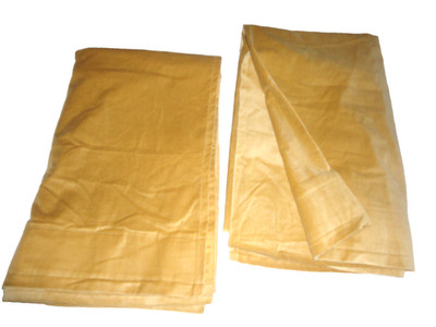 IKEA SANELA SMOOTH GOLD MODERN VELVET (2) CURTAINS DRAPERY PANELS 55X83