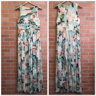 Ignite Evenings Floral Event Dress Size 10 Sleeveless Multicolor Gown