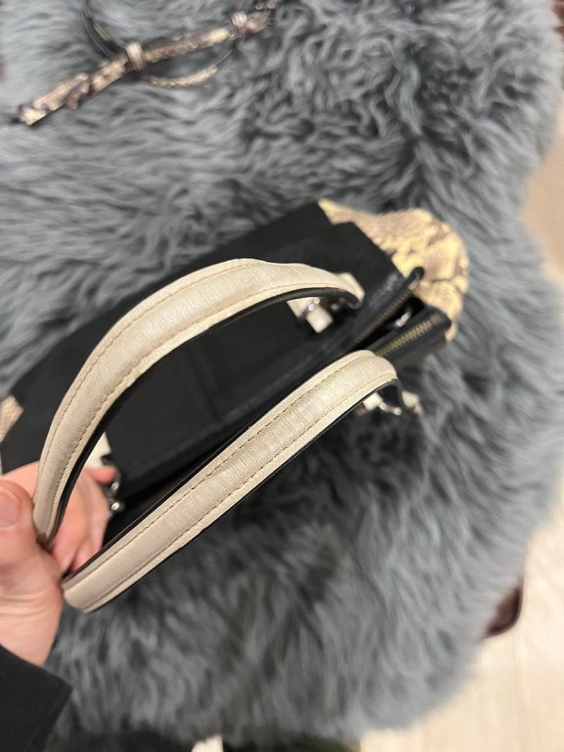 COACH Python Leather Medium Shoulder Bag Black La… - image 9