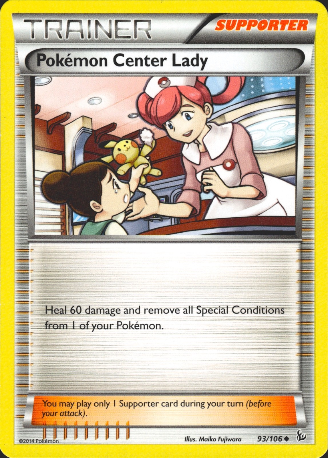 Pokemon Center Lady 68/83 Uncommon XY Flashfire Near Mint Pokémon Card