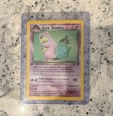 Dark Slowbro 12/82 Team Rocket 1st Edition Holo Rare English 2000 LP