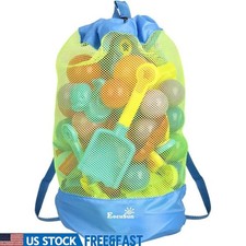 Large Capacity Beach Mesh Backpack Waterproof Outdoor Sports Drawstring Tote Bag
