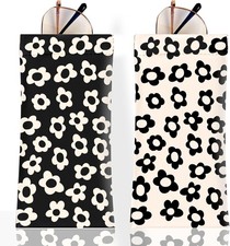 2Pcs Sunglass Eyeglass Glasses Case Soft PU Leather with Cleaning Cloth Cute Gla