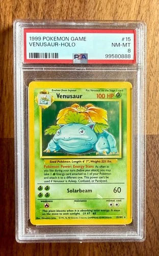 1999 Pokemon Base Set Venusaur Holo #15 PSA 8