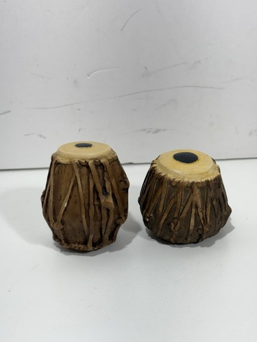 Dayan Tabla Set Of 2  Design Dayan 3” Handmade Miniature Figurine Mini Wood
