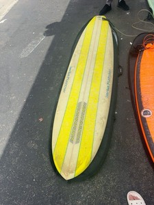 Herbie Fletcher Vintage Surfboard Pacific Coast Surf Classics Yellow Stripe