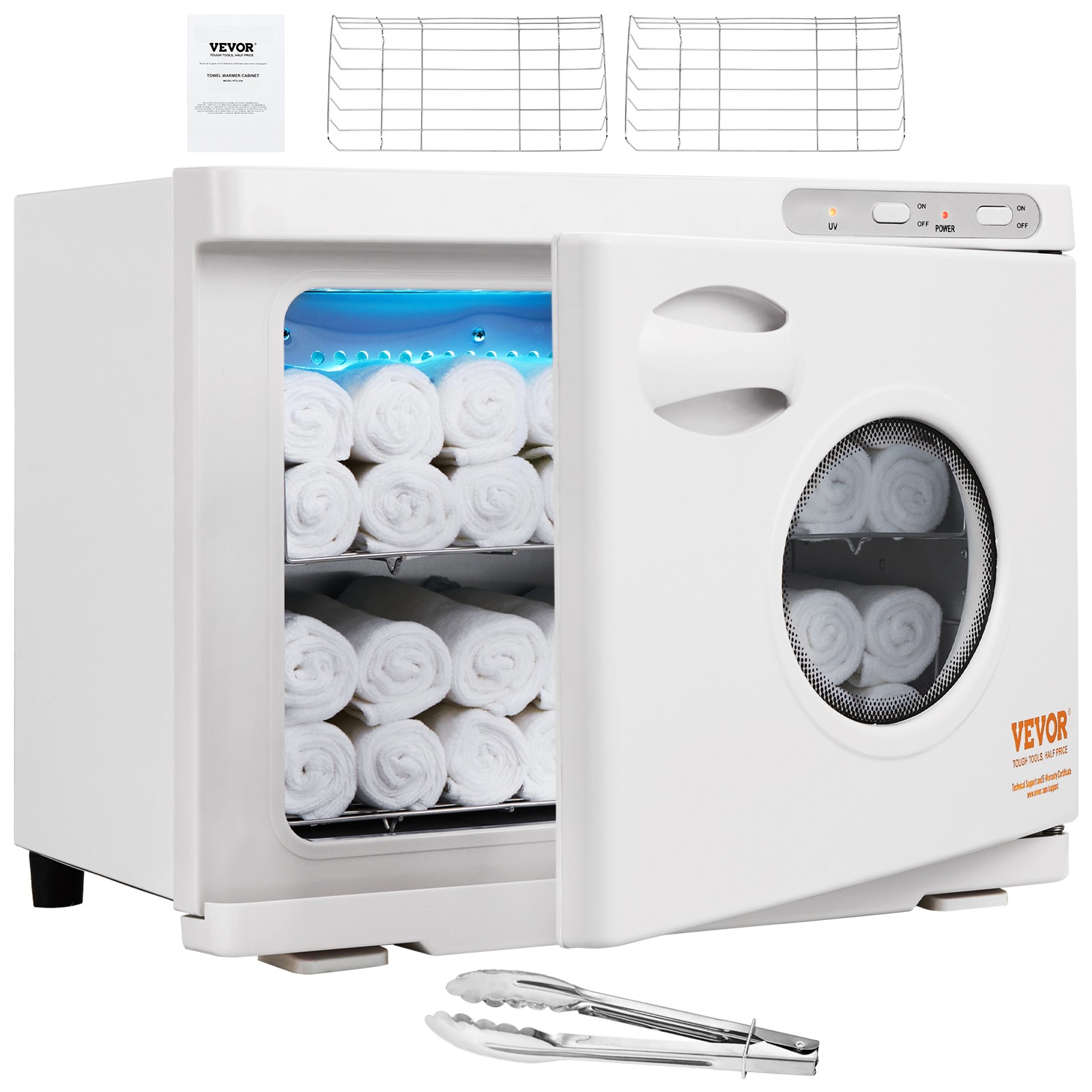 VEVOR Calentador de Toallas Secador de Toallas 23 L con luz UV Spa, Blanco