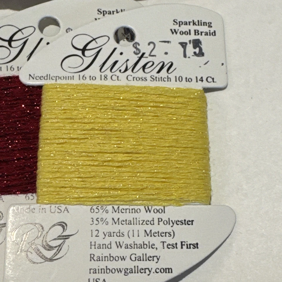 Rainbow Gallery Lot Of 37 GLISTEN-Sparkling Wool Braid-Needlepoint/Cross Stitch - Image 3 of 3