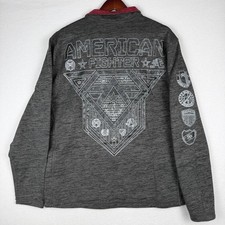 American Fighter Pullover Mens XL Gray Space Dye 1/4 Zip MMA Graphic Sweatshirt