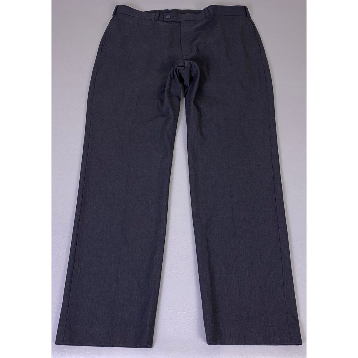Van Heusen Flex Slim Fit Dress Pants Mens 38x32 Charcoal Gray Stretch Flat  Front | eBay