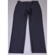 Van Heusen Flex Slim Fit Dress Pants Mens 38x32 Charcoal Gray Stretch Flat Front