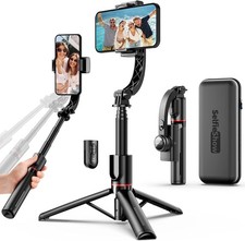 Smartphone Gimbal Stabilizer with Remote, Aluminum Extendable Selfie Stick Tripo