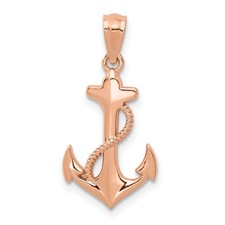 14k Rose Gold Anchor Pendant