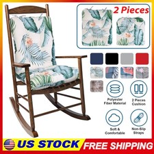 1 Set Waterproof High Back Patio Seat Pad Outdoor/Indoor Rocking Chair Cushion