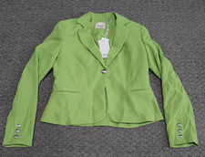 NWT Elie Tahari Pea Green 1-Button Polyester Suit Jacket Blazer Women's size 2