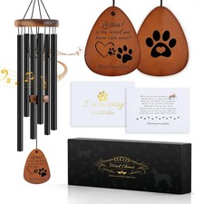 Pet Memorial Wind Chimes for Dogs or Cat - Large Outdoor Sympathy Gift for Lo...