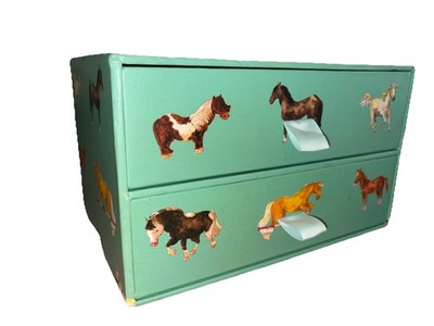 Milky Green Horse Trinket Box/Storage Organizer 7in-10in