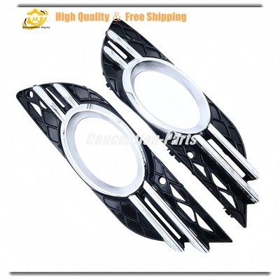 2pc Front Bumper Fog Light Grille Insert Chrome For 03-09 Benz E320 E350
