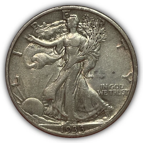 1933-S Walking Liberty Half Dollar Almost Uncirculated AU Coin #27990