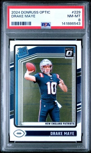 2024 PANINI DONRUSS OPTIC #229 DRAKE MAYE ROOKIE RC PSA 8