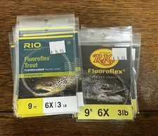 Rio Fluoroflex Trout Leaders - 9’ 6X 3 lb Tapered, Looped Fluorocarbon