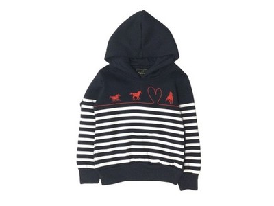 Kinder Hoodie Squared and Cubed blau weiß gestreift mit Stick-Motiv MT218