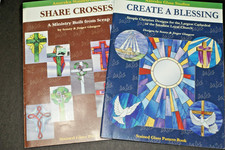 SP52 2 Stained Glass Pattern Books, Aanraku, Share Crosses, Create a Blessing