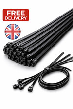 BLACK CABLE TIES ZIP TIES LONG SHORT SMALL THICK THIN LONG HEAVY DUTY UK