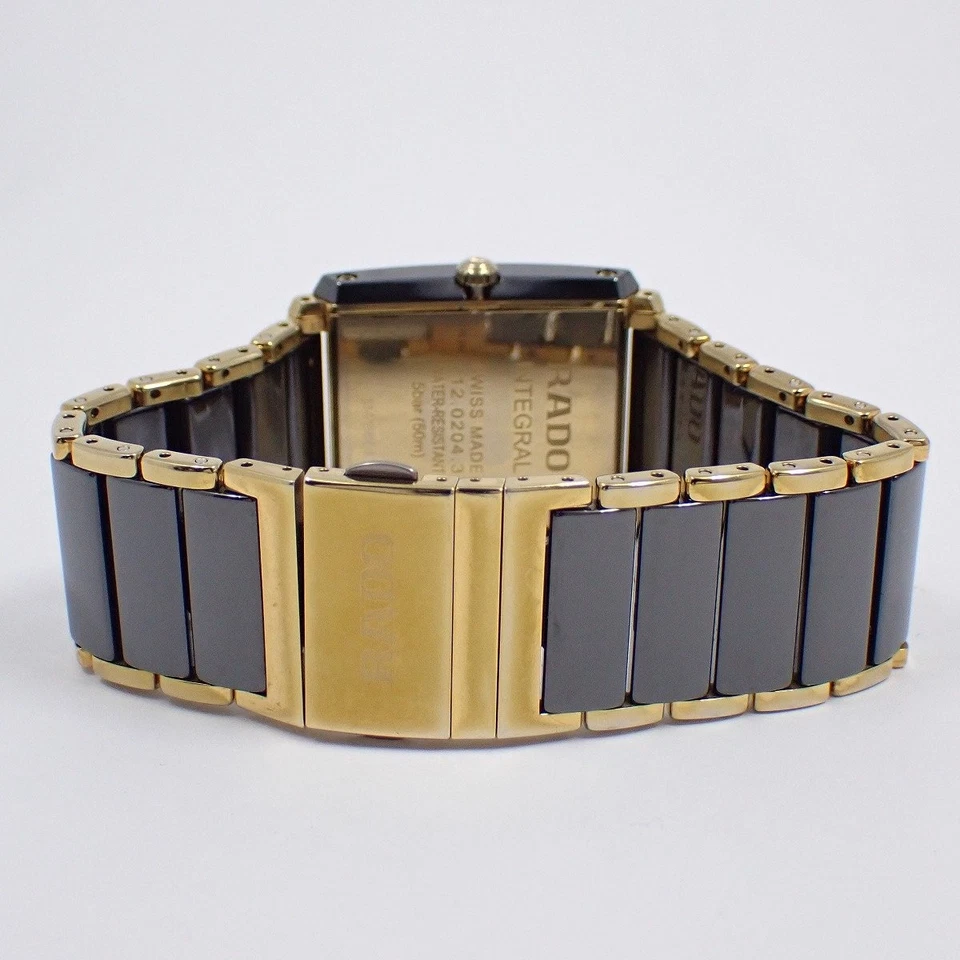 Reloj Hombre Rado Integral Cerámica x Oro GP 4P Diamante Esfera Negra 212.0204.3 Foto 3 de 4