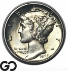 1939-D Mercury Dime, Flashy Near Gem BU++, Lustrous Blazer