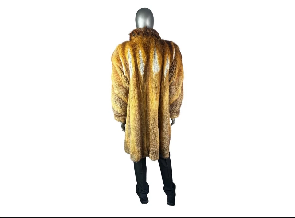 Men’s RED FOX Coat, Sz XL, by Yorn Paris, Certified Vintage Fur - Image 4 of 4
