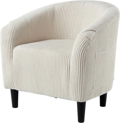 Accent Chair Corduroy Club Chair Elegant Armchair Cozy Backrest for Living Room