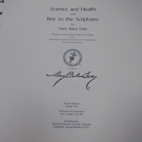 Science and Health with Key to The Scriptures by Mary Baker Eddy 1971 BRAILLE - Foto 5 di 7