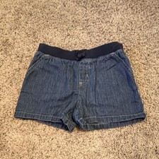The Children's Place Girls' Blue Denim Casual Shorts Drawstring Pockets Size 10