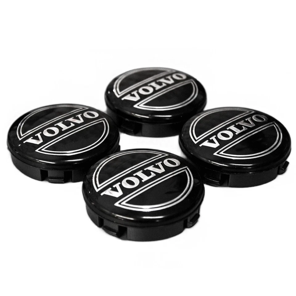 4PCS For VOL-VO Black Silver Center Wheel Hub Caps Cover Logo Rims 3546923 Foto 2 de 4