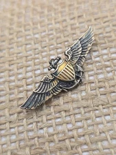 Military Navy Aviator Wings Pin Balfour 1/20 10K Gold Filled 1 1/2" Vintage