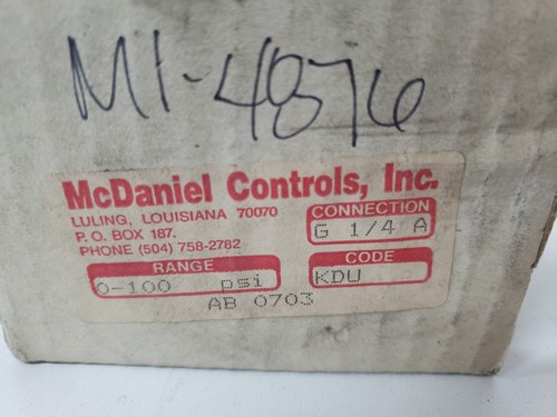 UNUSED - McDaniel Controls AB0703 0-100psi Gauge G 1/4 A ABM 316ss - Picture 6 of 6