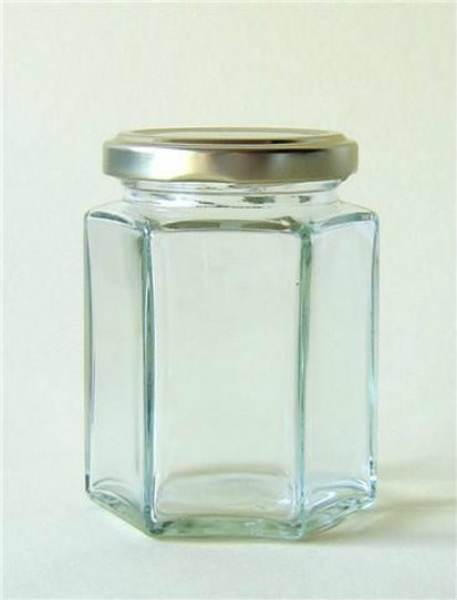 36 X 196ml /  8oz HEX HEXAGONAL HONEY GLASS JAM PRESERVE CHUTNEY PICKLES JAR