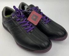 ONOFF Hard Spike Golf Shoes Model OS7114 Black Purple Size 24.5 US Size 8 - RARE