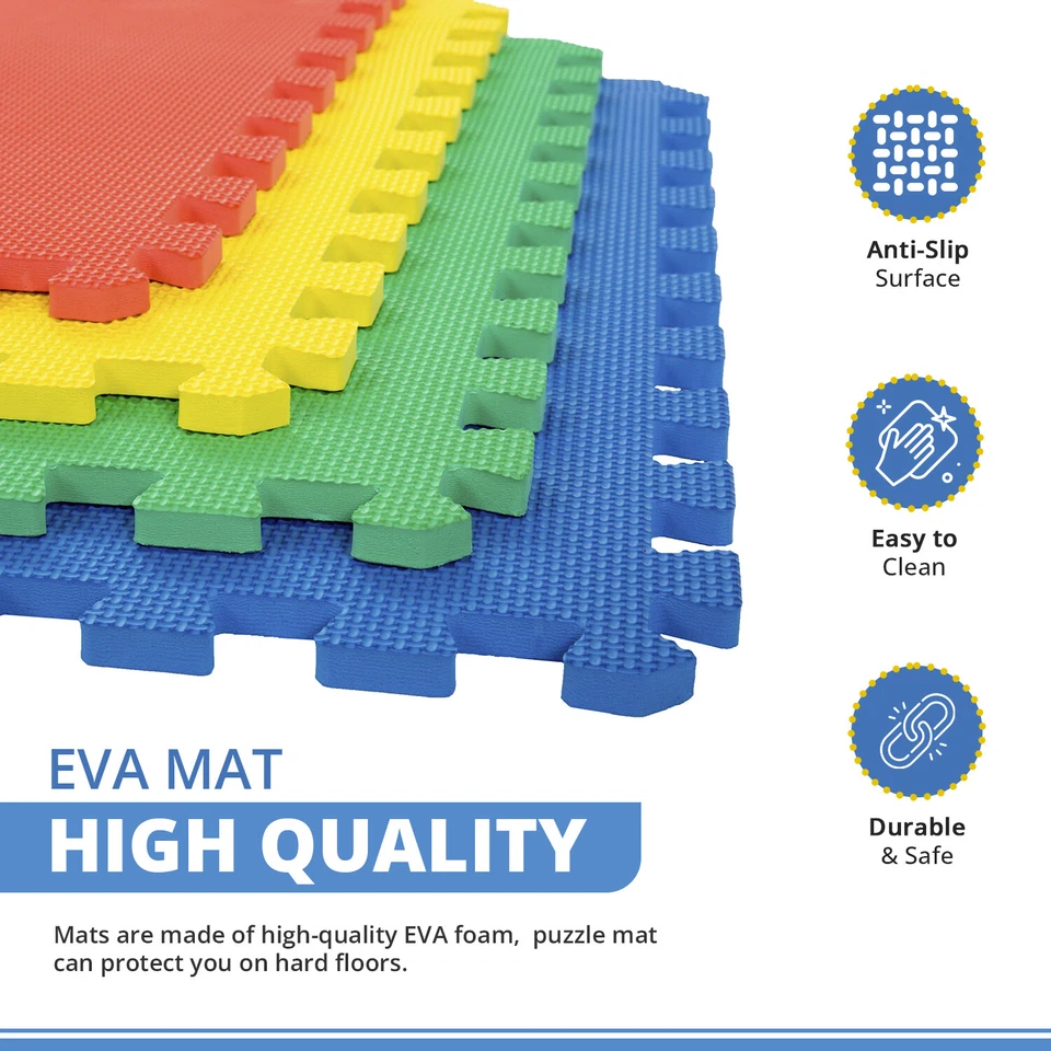 Multicolor Soft Foam EVA Interlocking Mat Thick Gym Mats Workshop Floor Tiles - Image 4 of 4