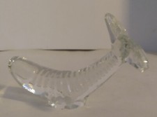 Clear Leaded Glass Arched Whale Figurine