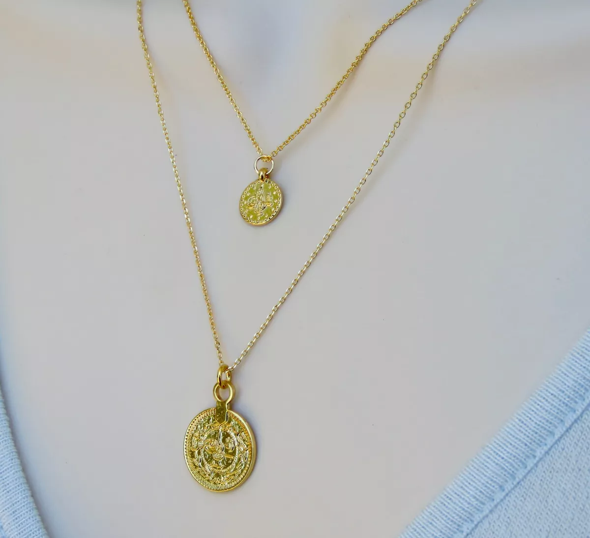 Gold Coin Necklace Set Coin Necklace Ottoman Coin Necklace 14k | eBay