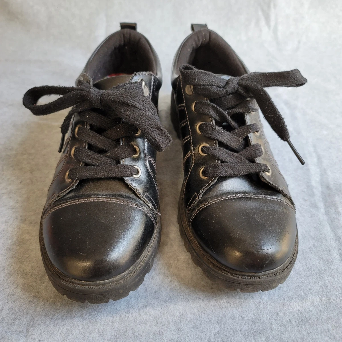 VTG Route 66 90s Black Womens Size 8 Chunky Heel Lace up Shoes