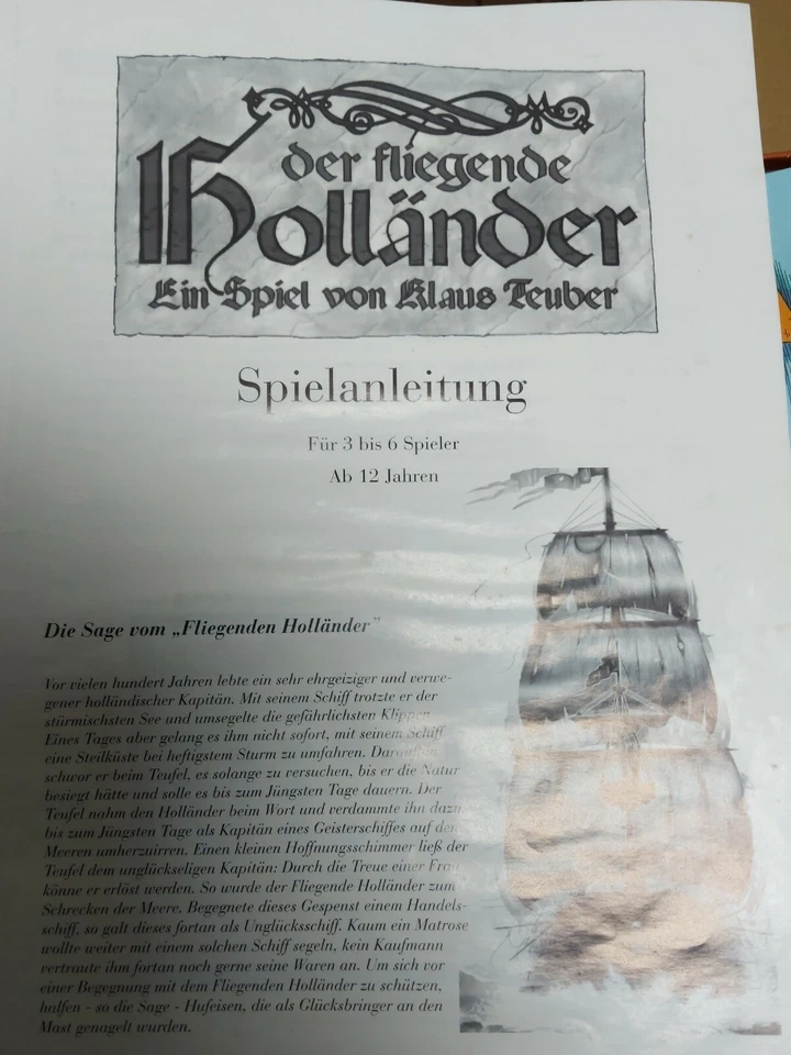 Der fliegende Holländer, Parker, Klaus Teuber, 1993 Hasbro International - Bild 4 von 4