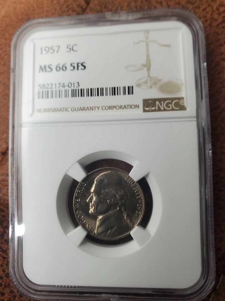 1957 5c MS66 5FS 5 cent NGC certified Coin - Image 4 of 4