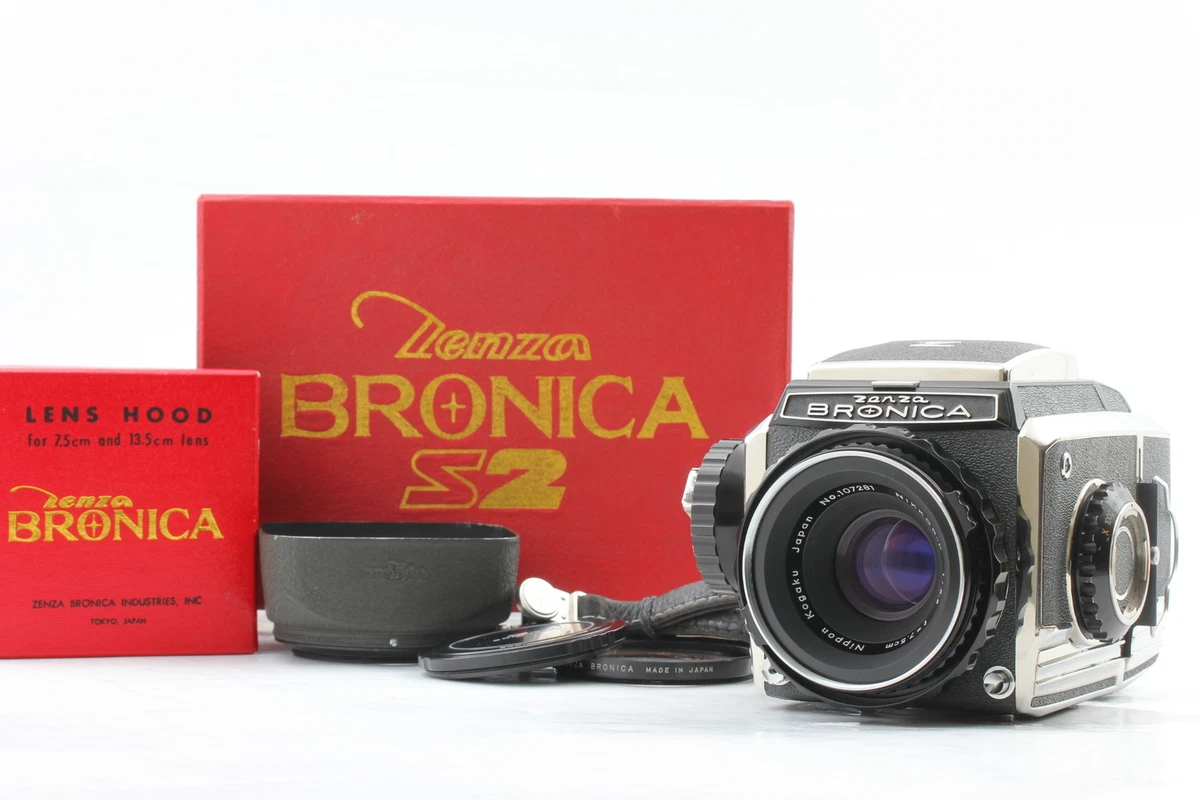 Boxed [Almost MINT w/Hood] Zenza Bronica S2 Nikkor-P 75mm f/2.8 Lens From  JAPAN