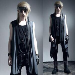 Punk Gotico Rave Uomo Visual Kei Gilet Rock Moda Abbigliamento Giacca Vampiro Estate Ebay